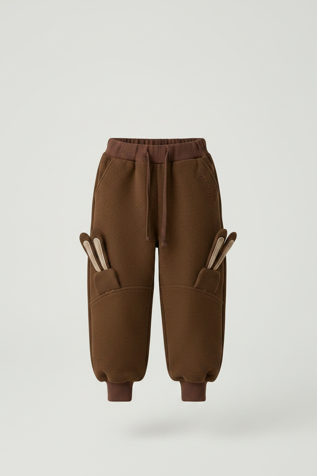 Pantalon Marron Enfant Côtelé Ample Décontracté Chaud - Cordé - vue 3