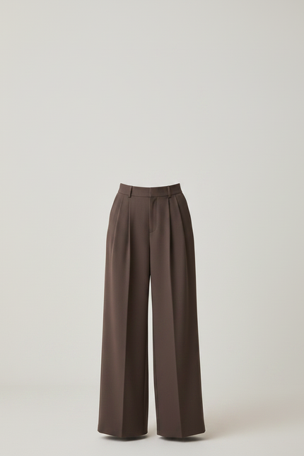 Pantalon Marron Fluide Ample Élégant Femme - Viscose - vue 3
