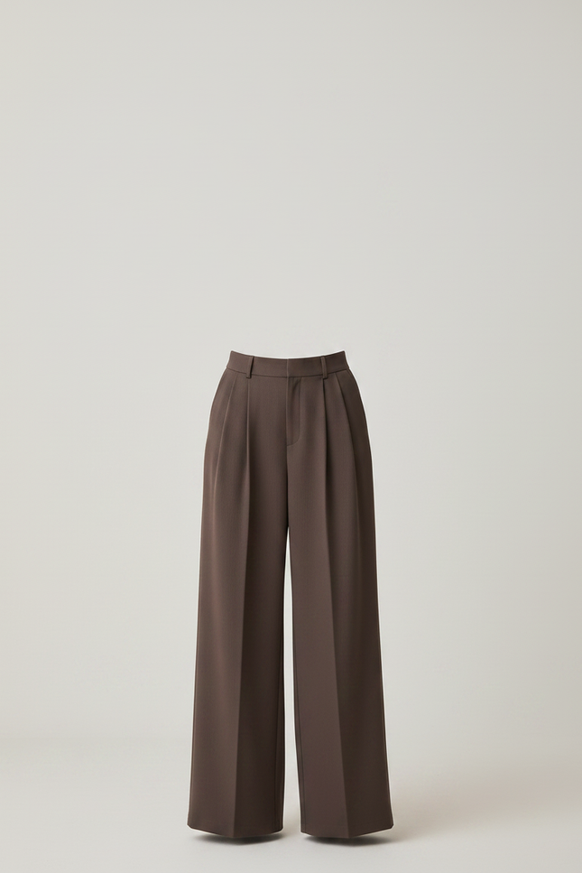 Pantalon Marron Fluide Ample Élégant Femme - Viscose - vue 3