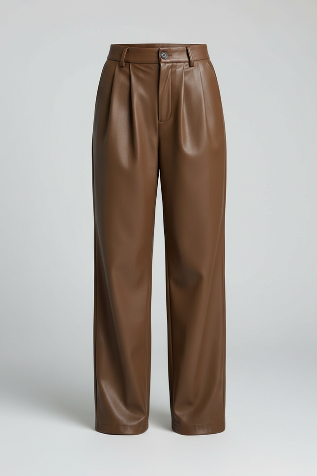 Pantalon Simili Marron - Simili cuir - vue 3