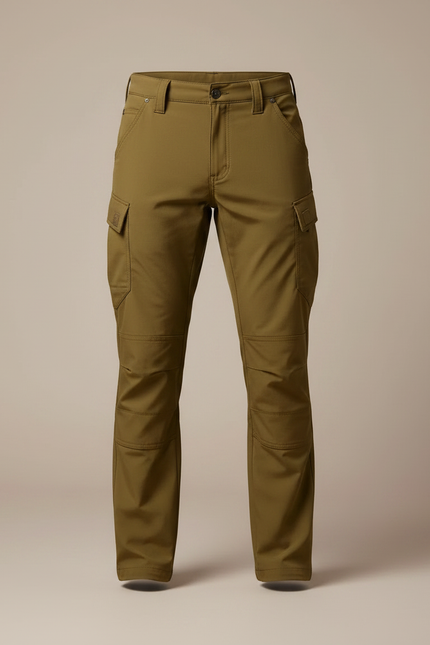 Pantalon Marron Cargo Tactique Multi-poches Homme - Kaki Polyester - vue 3