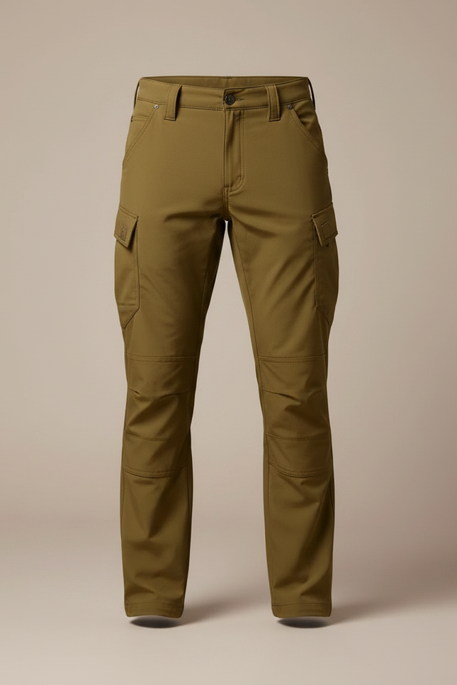 Pantalon Marron Cargo Tactique Multi-poches Homme - Kaki Polyester - vue 3