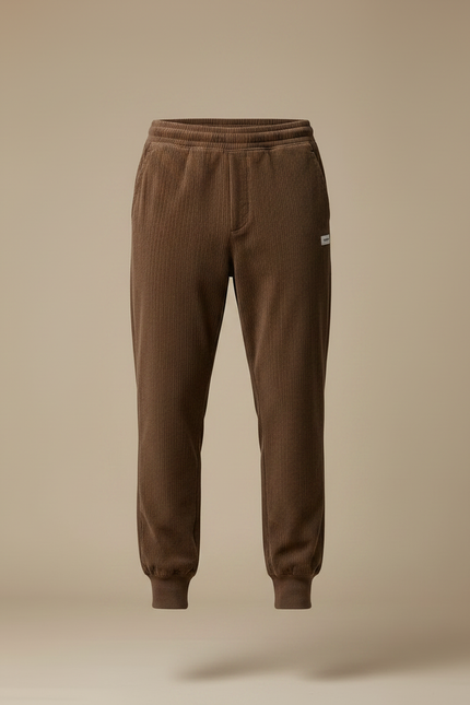 Pantalon Marron Côtelé Doux Décontracté Ample Homme - Cordé - vue 3