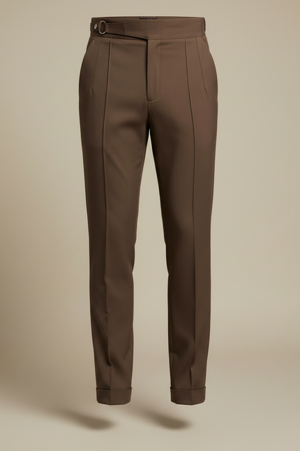 Pantalon Marron Homme Slim Fit Élégant Décontracté - Gabardine - vue 3