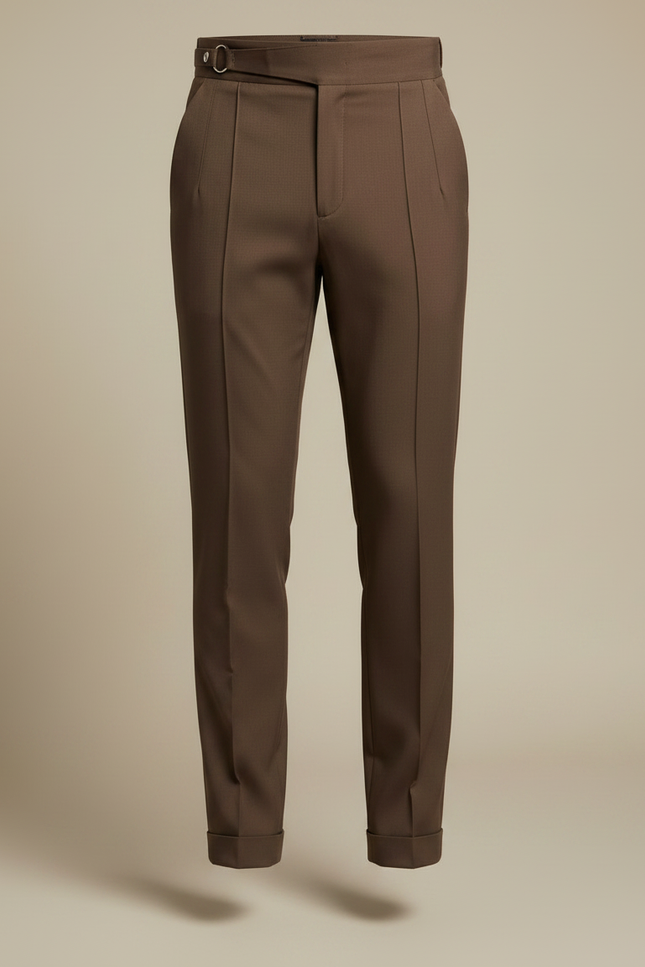 Pantalon Marron Homme Slim Fit Élégant Décontracté - Gabardine - vue 3