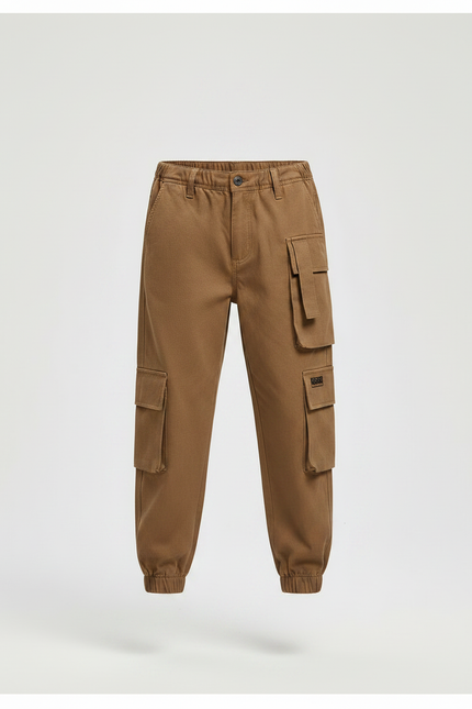 Pantalon Marron Cargo Garçon Décontracté Poches - Toile - vue 3