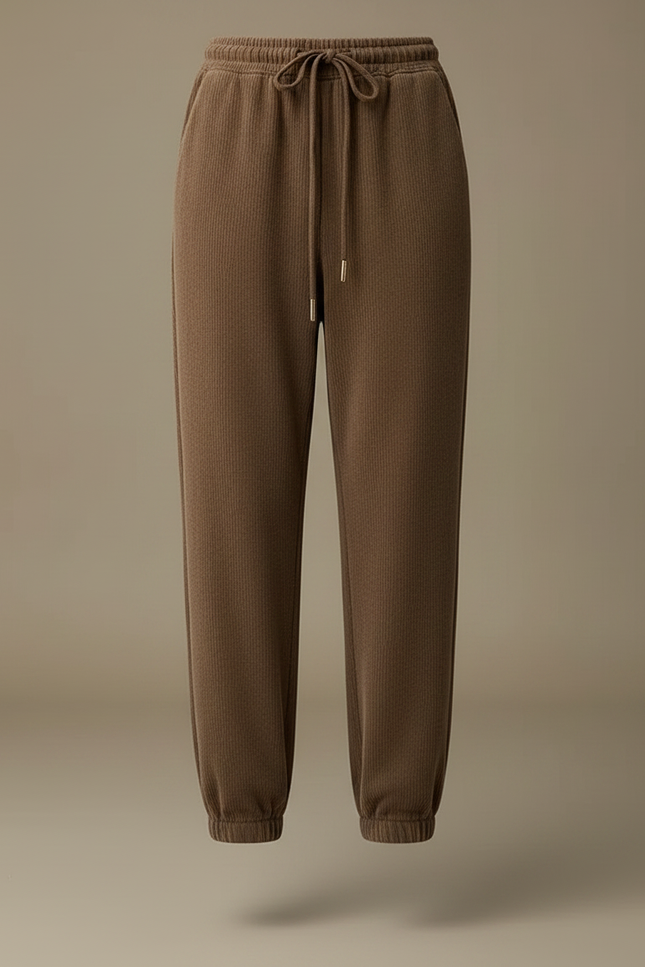 Pantalon Marron Côtelé Ample Décontracté Élégant - Cordé - vue 3