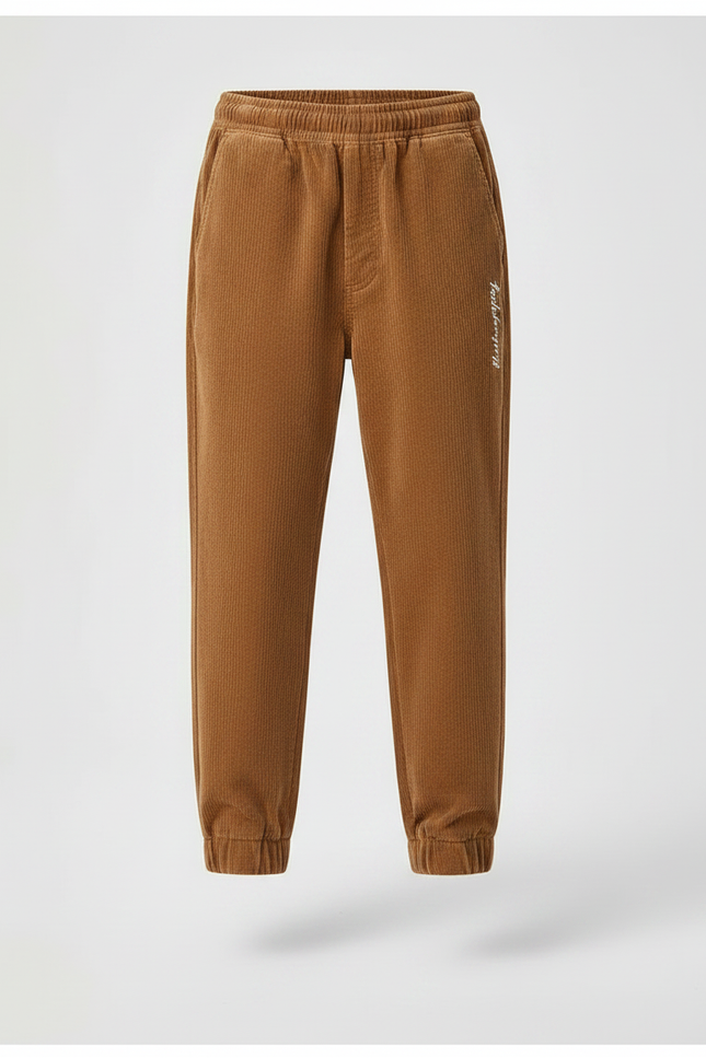 Pantalon Marron Côtelé Droit Décontracté Enfant - Cordé - vue 3