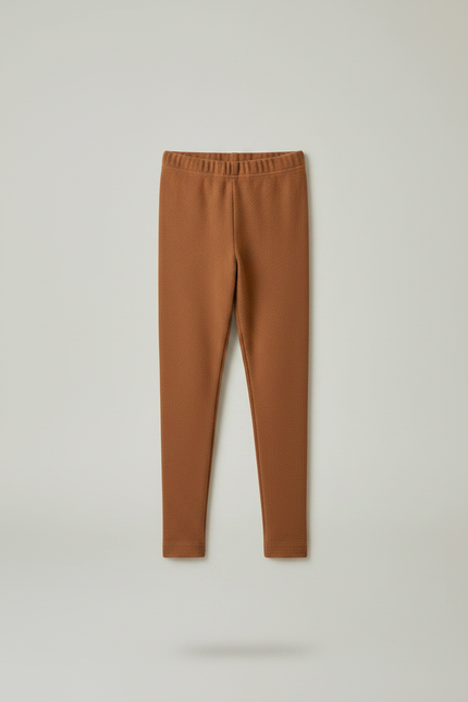 Pantalon Marron Coton Confortable Uni Enfant - Molleton - vue 3