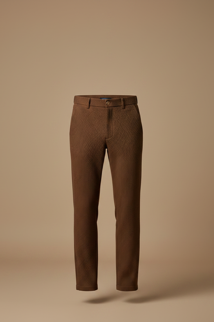 Pantalon Pied De Poule Marron Homme - Tweed - vue 3