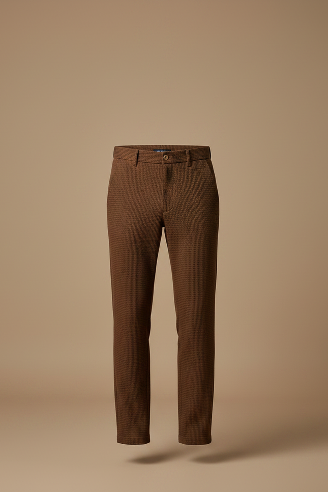 Pantalon Pied De Poule Marron Homme - Tweed - vue 3