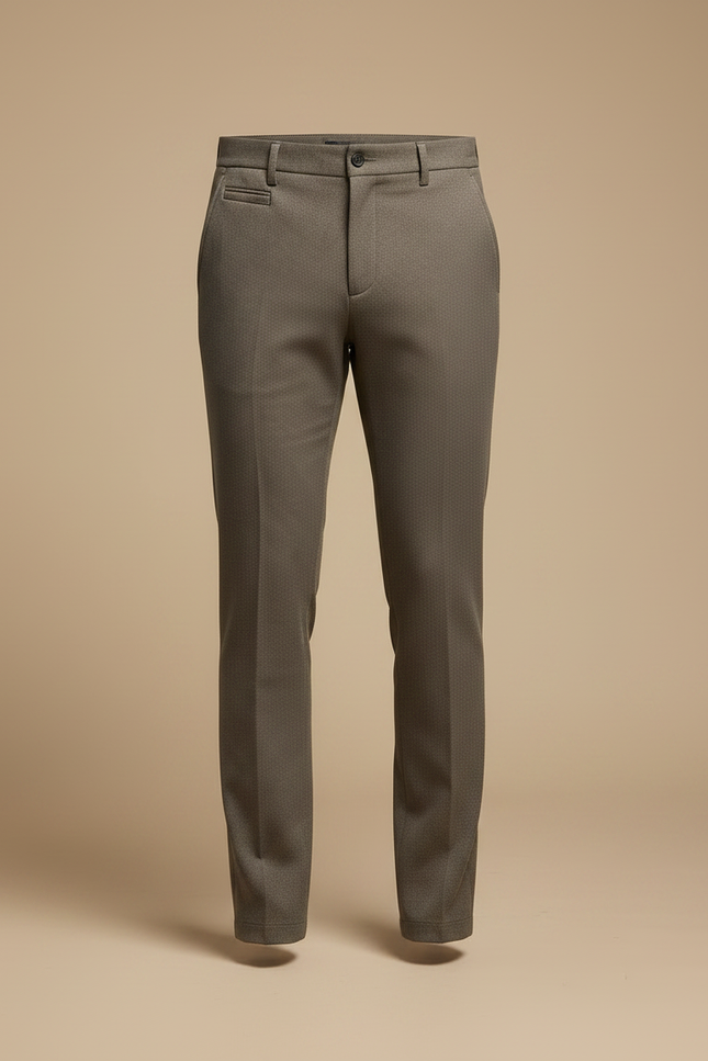 Pantalon Marron Laine Slim Formel Élégant Homme - vue 3