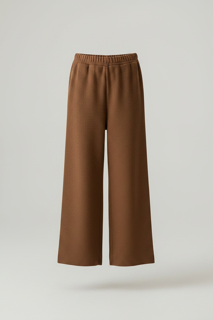 Pantalon Marron Ample Maille Confortable Enfant - vue 3