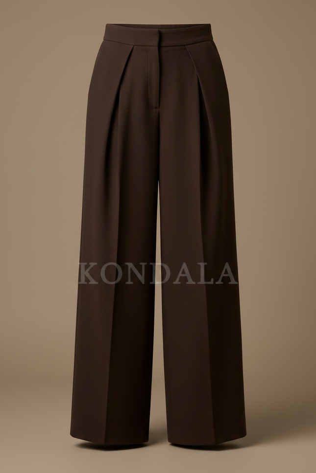 Pantalon Marron Chocolat - Gabardine - vue 3