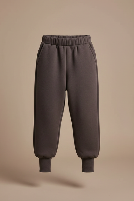 Pantalon Marron Ample Molletonné Doux Enfant - vue 3