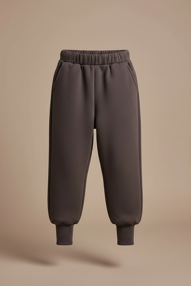Pantalon Marron Ample Molletonné Doux Enfant - vue 3