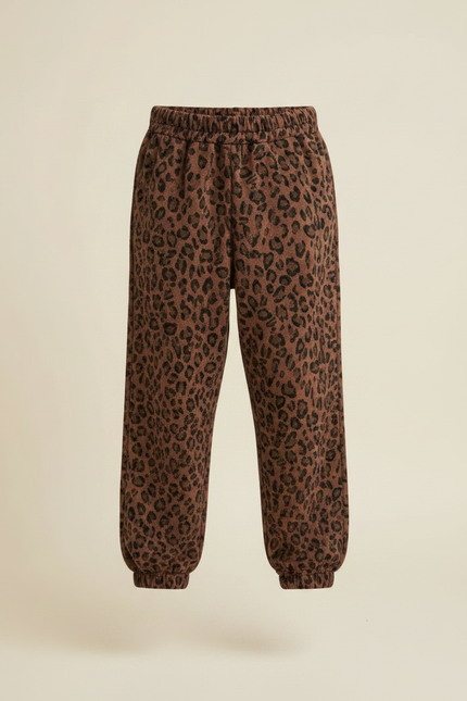 Pantalon Marron Léopard Ample Confortable Fille - Molleton - vue 3