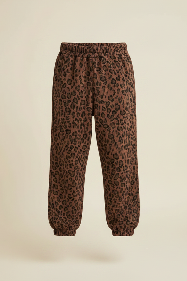 Pantalon Marron Léopard Ample Confortable Fille - Molleton - vue 3