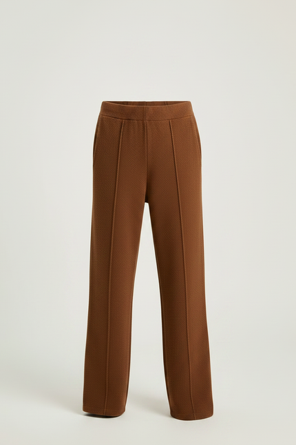 Pantalon Marron Tricoté Épais Confortable Droit Enfant - Maille - vue 3