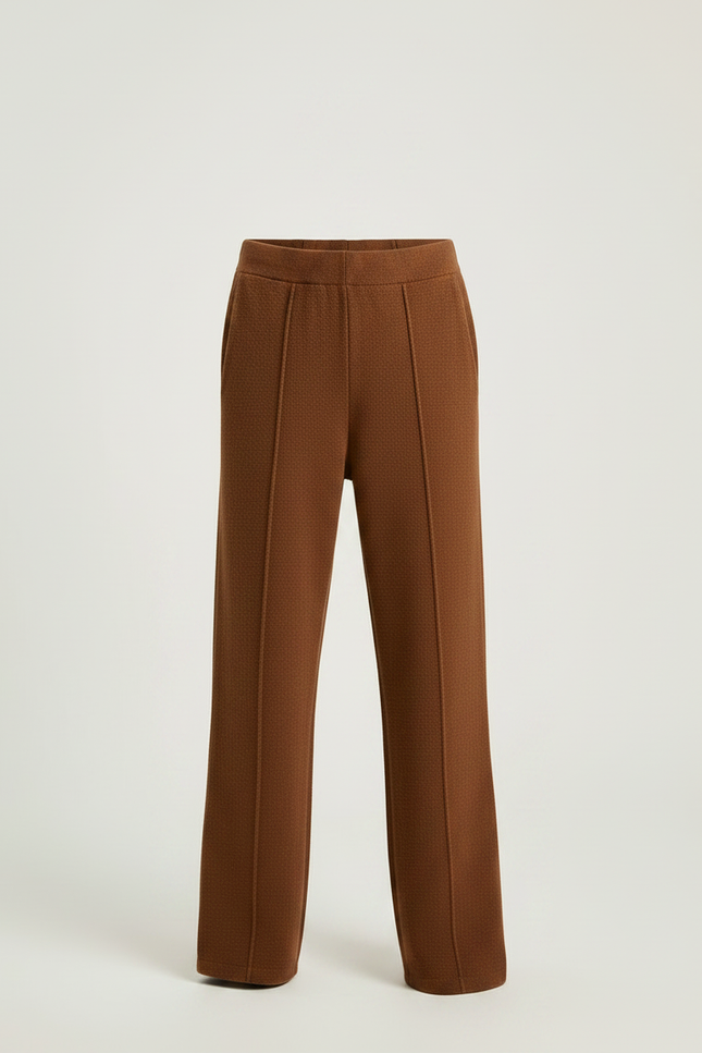 Pantalon Marron Tricoté Épais Confortable Droit Enfant - Maille - vue 3
