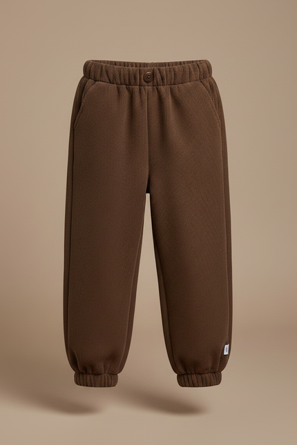 Pantalon Marron Ample Côtelé Enfant Décontracté Chaud - Cordé - vue 3