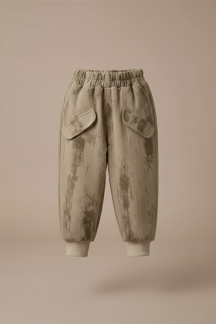 Pantalon Marron Côtelé Ample Épais Enfant Décontracté - Cordé - vue 3