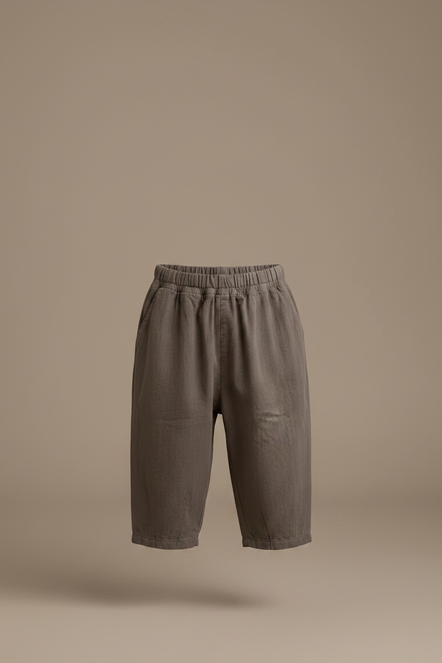 Pantalon Marron Ample Coton Enfant Décontracté Polyvalent - vue 3