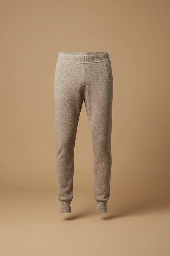 Pantalon Marron Laine Chaud Confortable Homme - Beige - vue 3