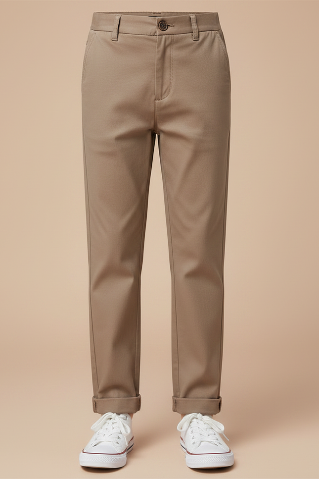 Pantalon Marron Garçon Coton Décontracté Droit - vue 3