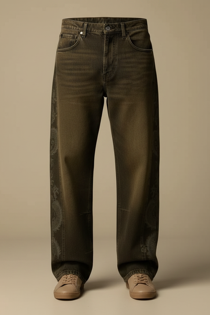 Pantalon Jean Marron Homme - vue 3