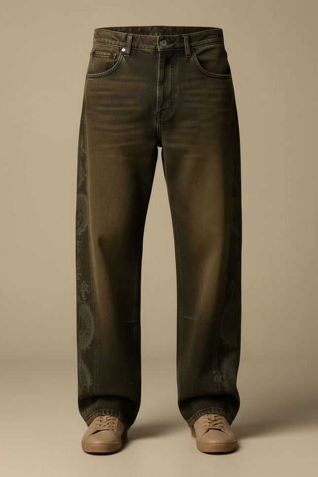 Pantalon Jean Marron Homme - vue 3