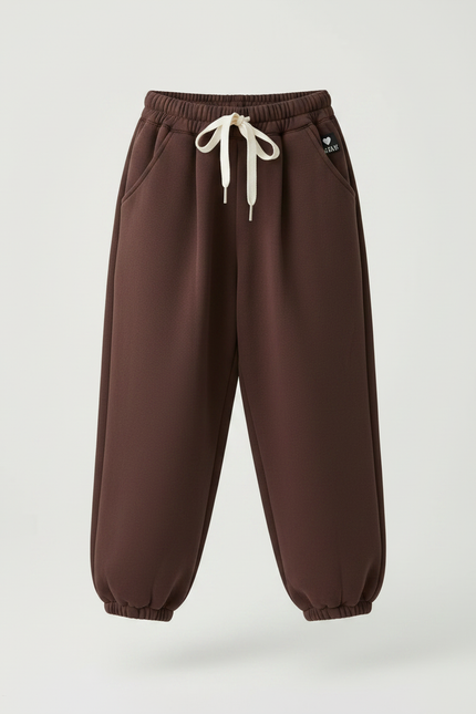 Pantalon Marron Polaire Ample Cordon Enfant - Molleton - vue 3