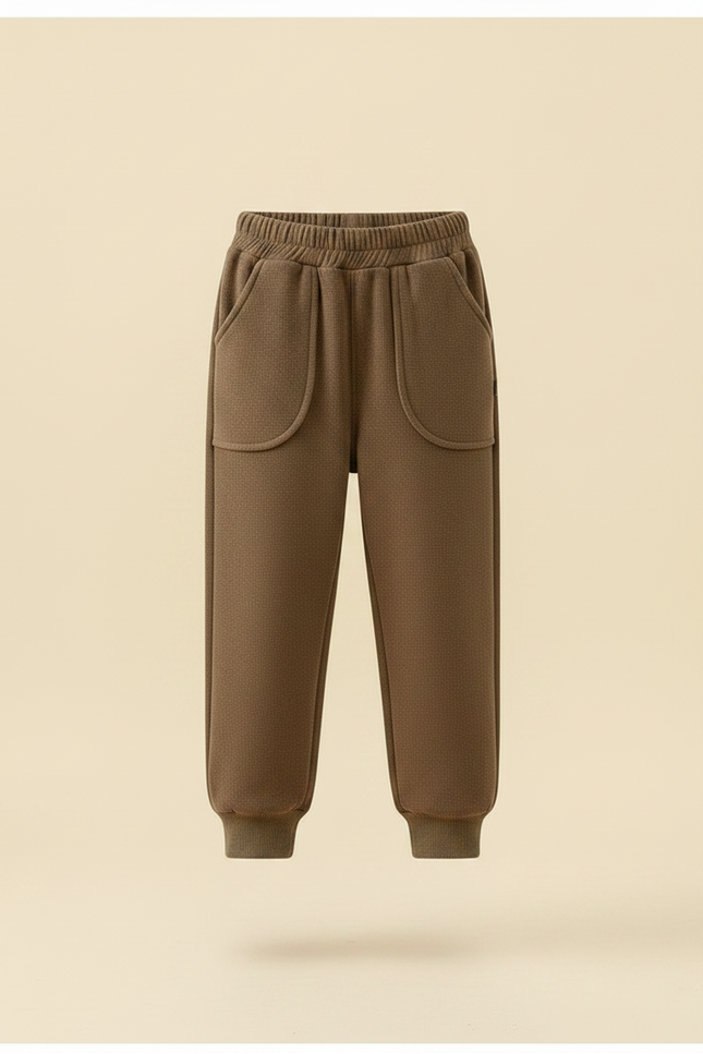 Pantalon Marron Molletonné Chaud Sport Décontracté Enfant - vue 3