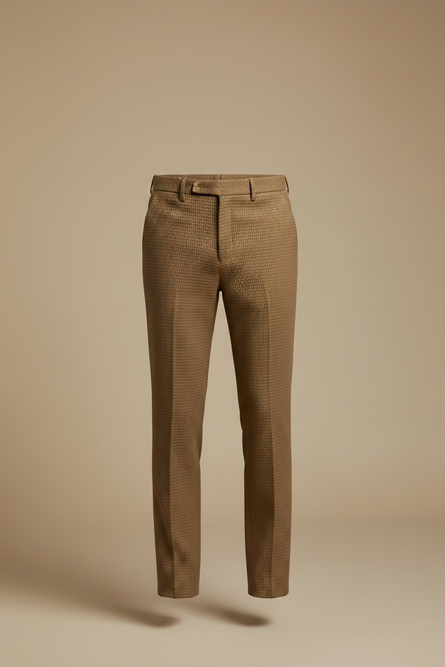 Pantalon Tweed Marron - vue 3