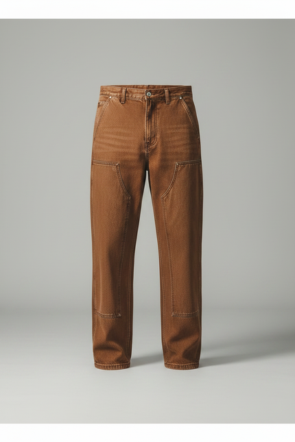 Pantalon Marron Ample Cargo Décontracté Homme Coton - Toile - vue 3