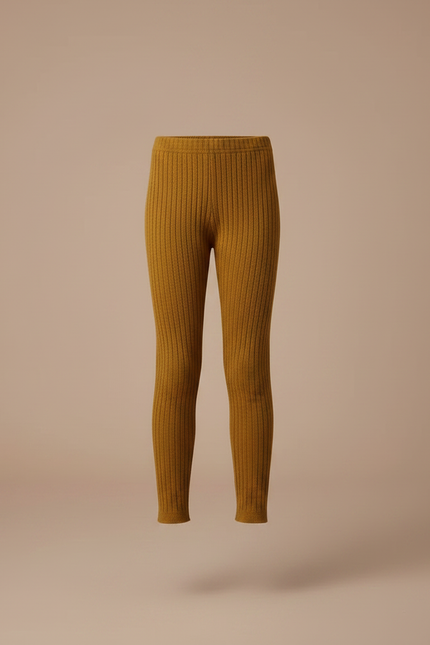 Pantalon Marron Côtelé Tricoté Confortable Enfant - Maille - vue 3