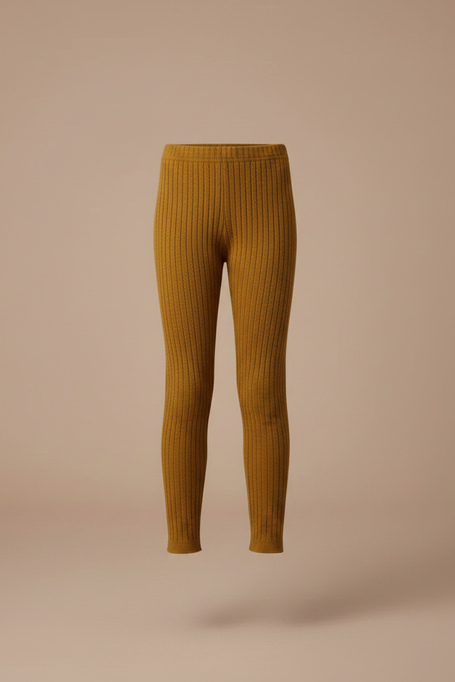 Pantalon Marron Côtelé Tricoté Confortable Enfant - Maille - vue 3