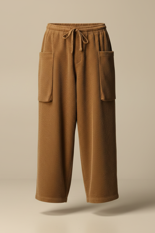 Pantalon Velours Marron - Cordé - vue 3