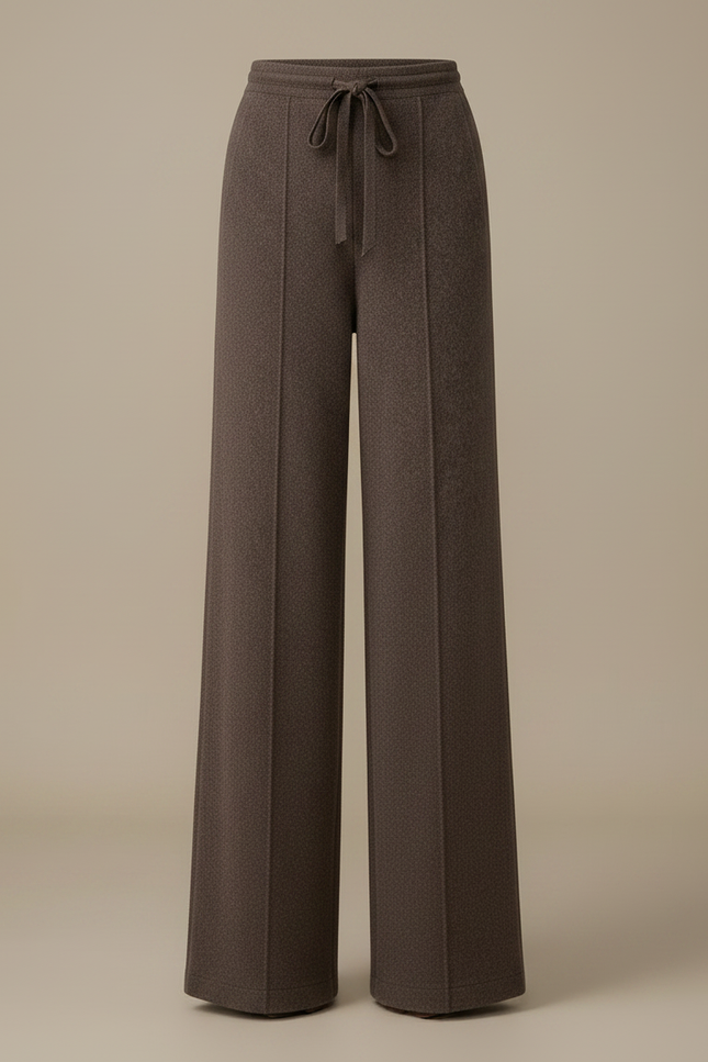 Pantalon Marron Tricoté Ample Droit Doux Chaud - Maille - vue 3
