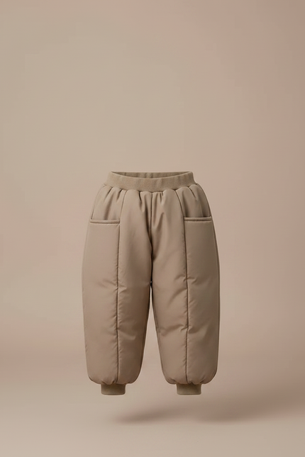 Pantalon Marron Matelassé Ample Épais Enfant Hiver - Polyester - vue 3