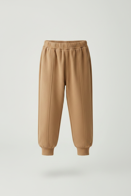 Pantalon Marron Doux Jogger Uni Enfant - Molleton - vue 3