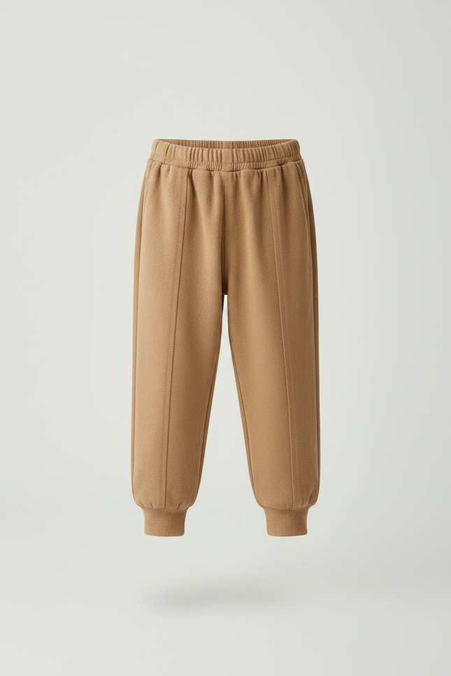 Pantalon Marron Doux Jogger Uni Enfant - Molleton - vue 3