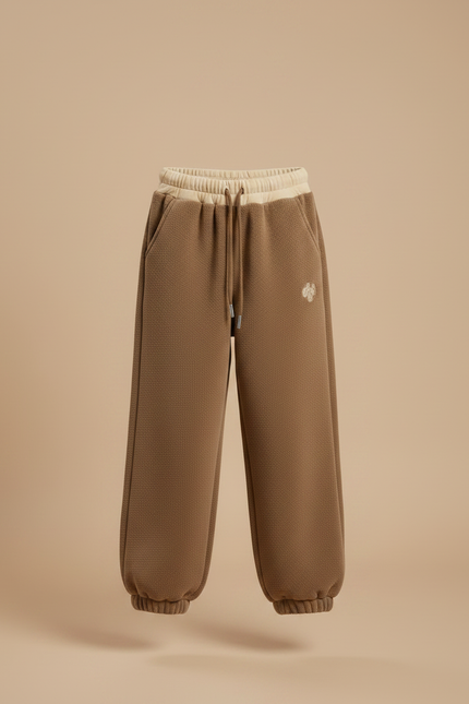 Pantalon Marron Ample Molletonné Enfant Brodé - vue 3