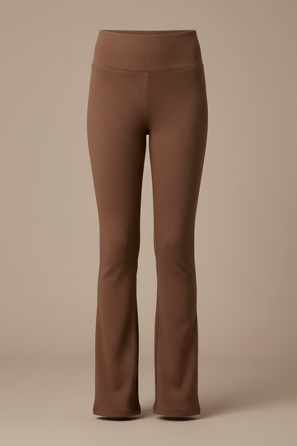 Pantalon Marron Évasé Taille Haute Confortable Enfant - Molleton - vue 3