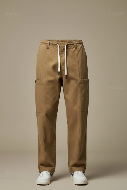 Pantalon Marron Cargo Coton Droit Décontracté Épais Homme - vue 3