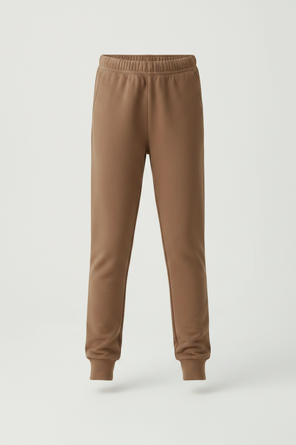 Pantalon Marron Coton Ample Élastique Enfant Confortable - Molleton - vue 3