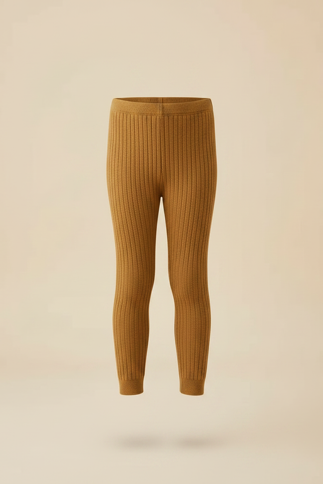 Pantalon Marron Côtelé Élastique Bébé Fille - Maille - vue 3