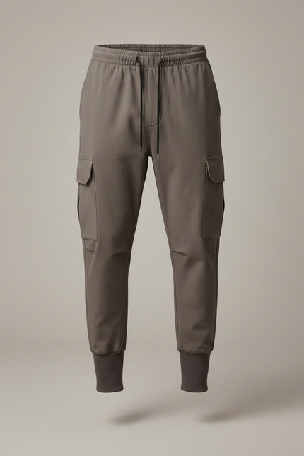 Pantalon Marron Cargo Jogger Coton Sport Décontracté Homme - Kaki - vue 3