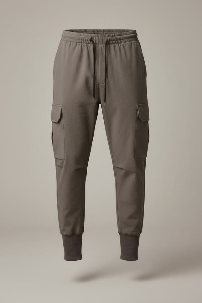 Pantalon Marron Cargo Jogger Coton Sport Décontracté Homme - Kaki - vue 3
