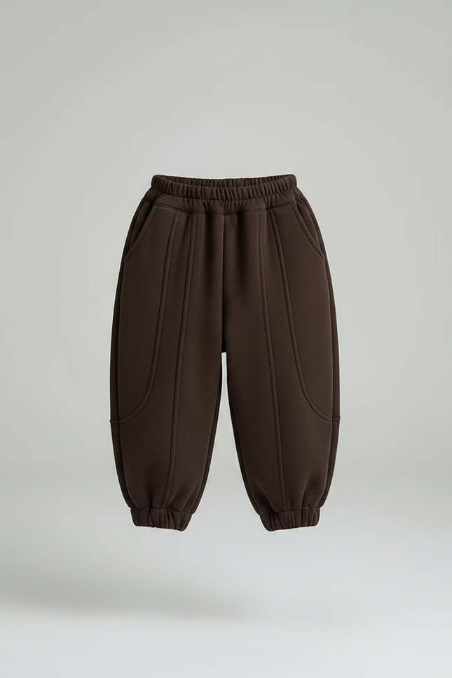 Pantalon Marron Ample Doux Hiver Enfant - Molleton - vue 3